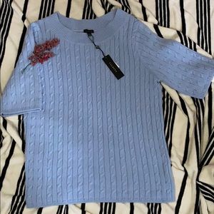 NWT Talbots light blue short sleeve sweater